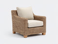 Sillones de ratán tejido y madera maciza 85 x 82 x 88 cm - marrón natural y beige - para jardín y terraza - 1 plaza y diseño clásico