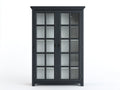 Vitrina Vitrina de madera y cristal 100x40x180 cm - gris antracita - diseño clásico con 2 puertas acristaladas