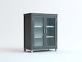 Vitrina con 2 puertas de vidrio 90 x 40 x 120 cm - Gris antracita - Diseño moderno con 2 estantes para salón y comedor