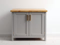 Aparador Aparadores de madera 100x40x82 cm - gris y madera natural - diseño moderno con 2 puertas