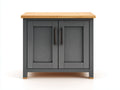 Aparadores de madera con dos puertas - Madera técnica y madera maciza - 88 x 40 x 84 cm - Gris antracita-Madera natural - Diseño contemporáneo compacto