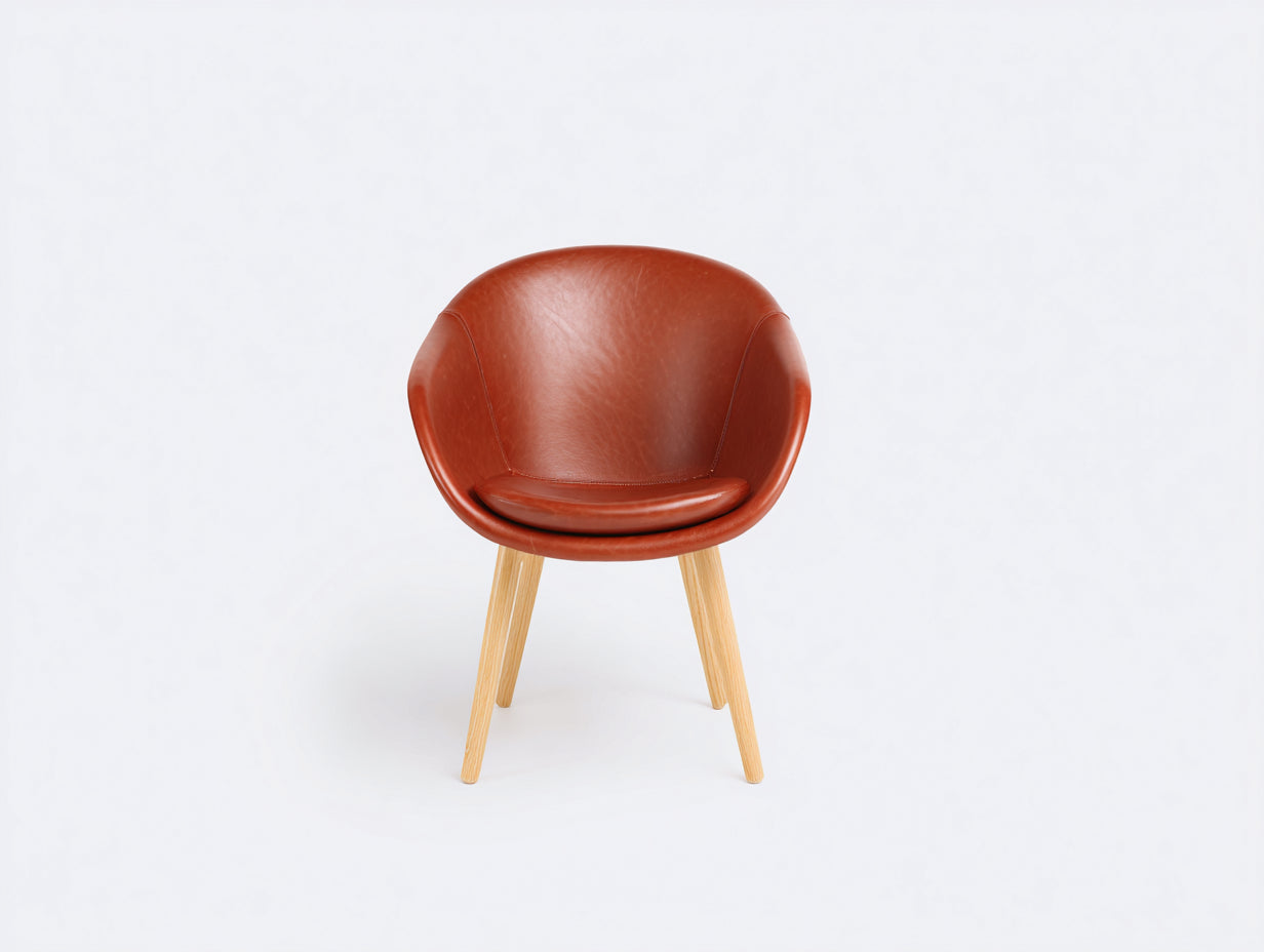 Sillas de comedor tapizada con patas de madera 58x56x82 cm - marrón rojizo y madera natural - diseño moderno con asiento acolchado