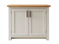 Aparador Aparadores de madera 100x40x85 cm - crema y madera natural - diseño moderno con 2 puertas