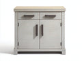Aparador con 2 puertas y 2 cajones 90 x 40 x 90 cm - Beige claro - Acabado efecto madera para comedor y salón